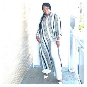 Ankle-length, collared Blouse-dress.